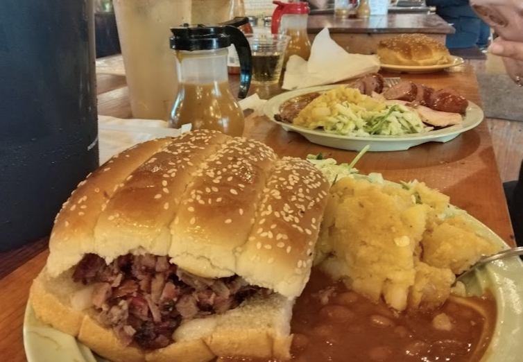 The Salt Lick BBQ signature dishes Pulled Pork
Brisket Sandwich
Breakfast Tacos